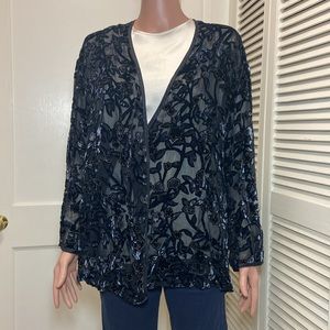 Underwriters Open-Front Black Sweater / Cardigan